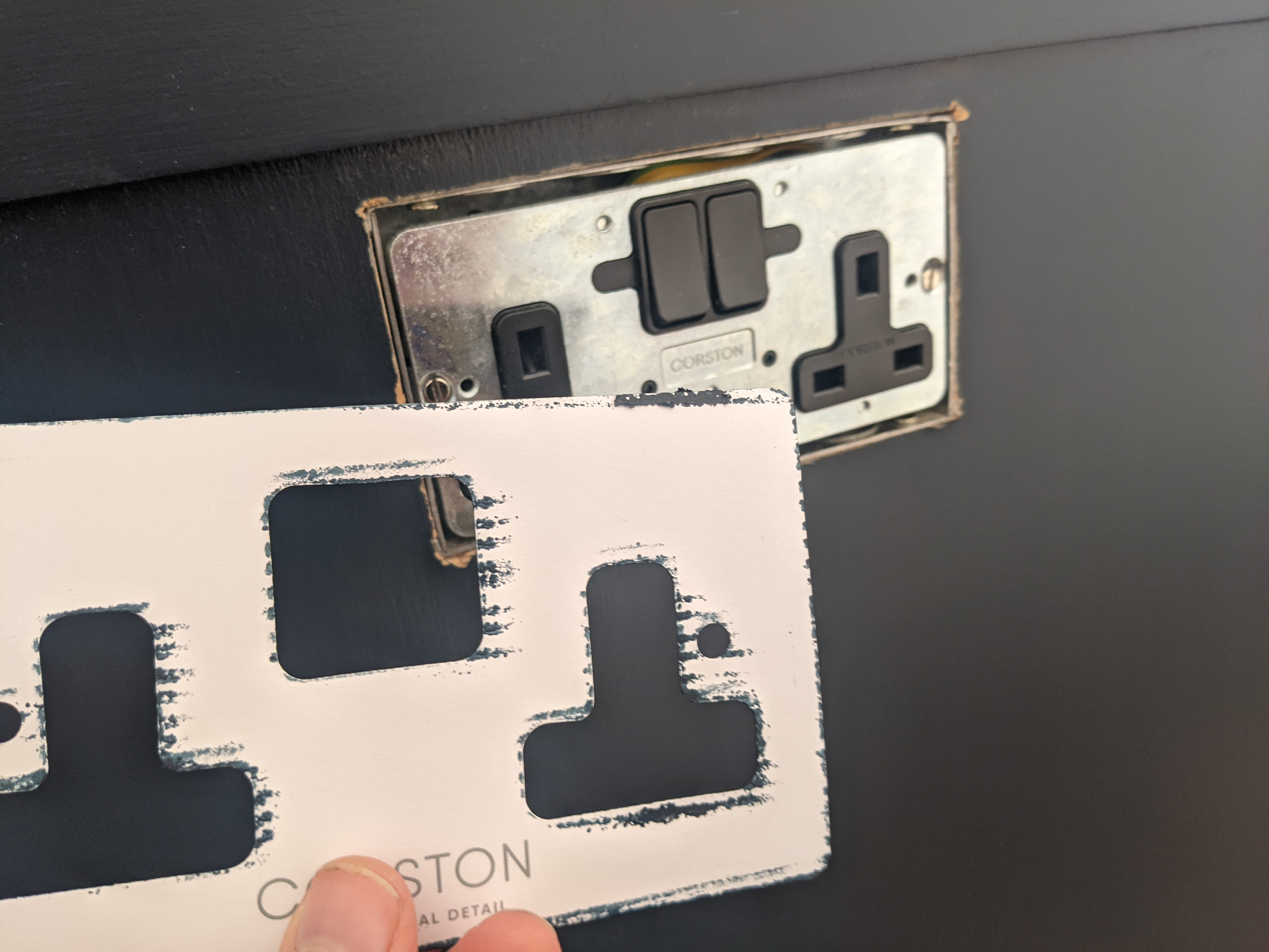 Socket with card to be painted